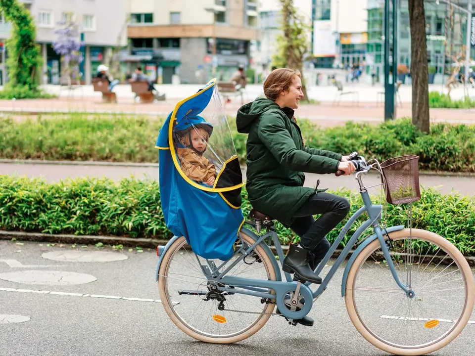 Zamboo Fahrradkindersitz Schwarz, Regenschutz für Fahrradkindersitz  Abdeckung Kinder Fahrradsitz